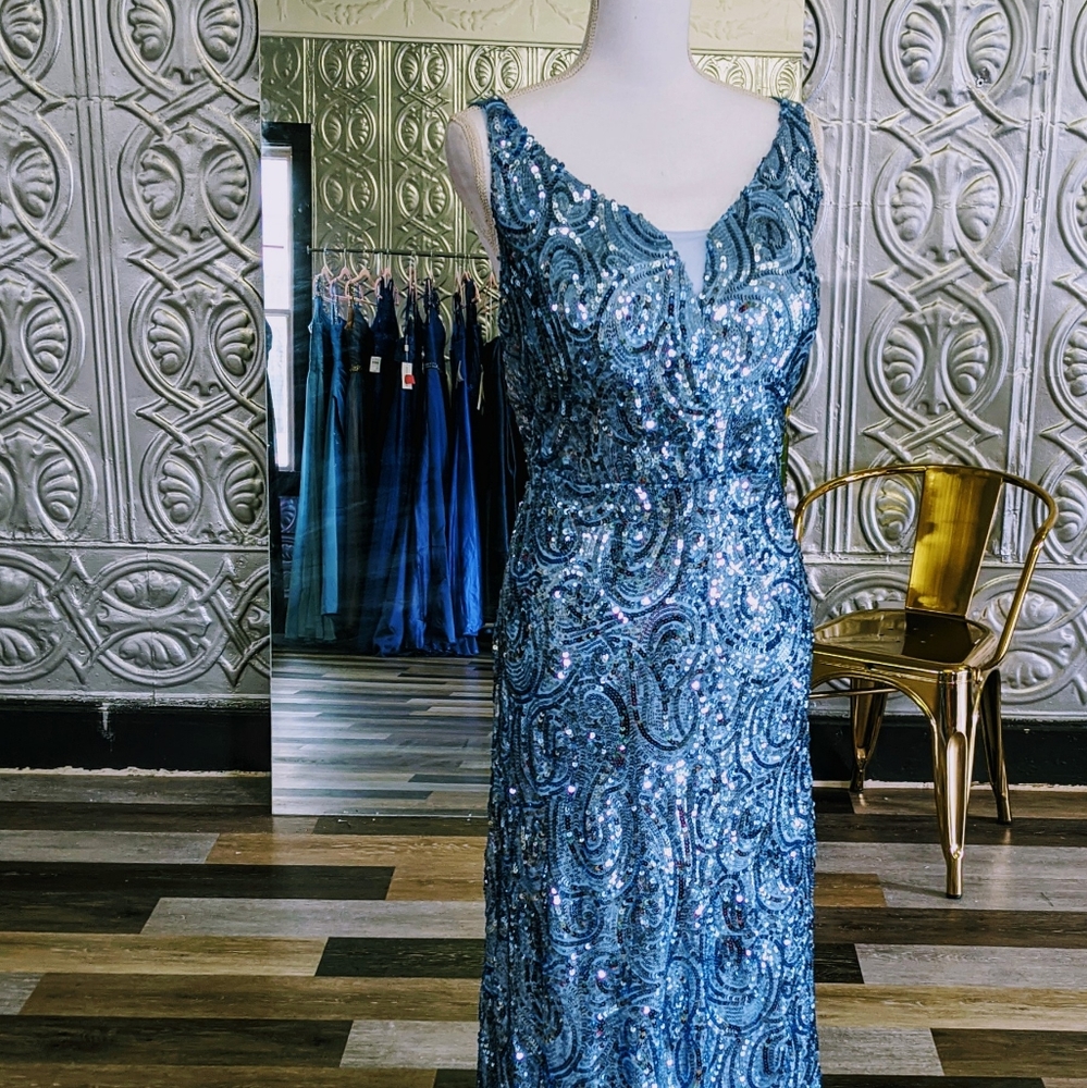 NWT-Blue Sequin Gown